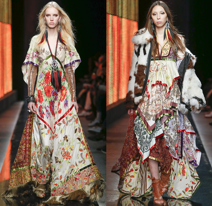 Dsquared2 2018-2019 Fall Autumn Winter Womens Runway Catwalk Looks - Milano Moda Uomo Milan Fashion Week Italy - Rhinestone Rebel Western Cowgirl Rodeo Silk Yokes Leather Suede Fringes Plaid Check Cow Pattern Embroidery Bedazzled Studs Sequins Flowers Floral Sheer Lace Plush Fur Shearling Horses Tassels Coat Marching Band Jacket Leg O'Mutton Sleeves Blouse Knit Sweater Crochet Vest Patchwork Jodhpurs Riding Breeches Leggings Peasant Prairie Dress Denim Jeans Hat Scarf Earrings Bolo Neck Tie Bag