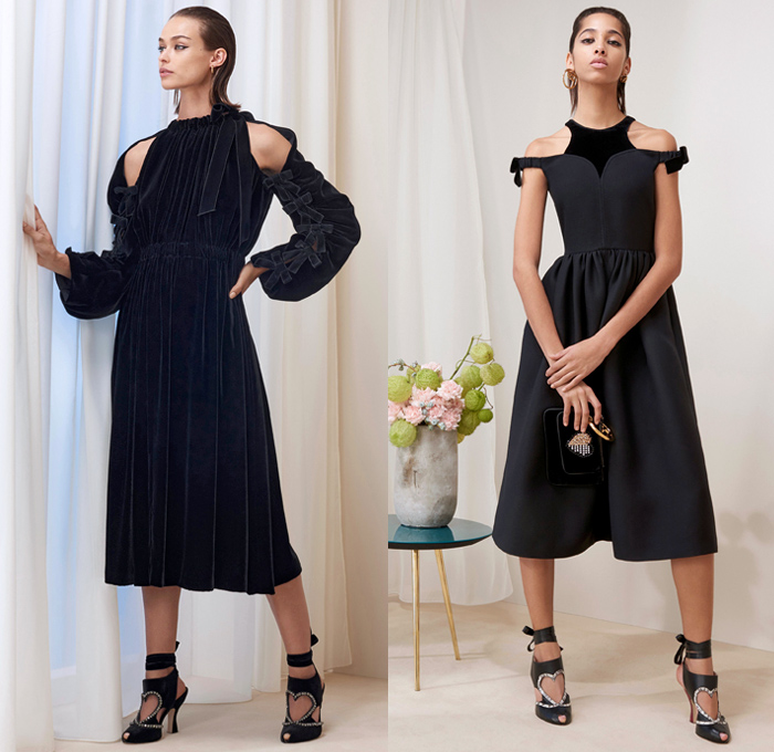 Fendi 2018 Pre Fall Autumn Womens Lookbook Presentation - Queen Of Hearts Lockets Print Graphic Motif Pattern Fair Isle Plaid Tartan Check Stripes Mesh Lasercut Flowers Floral Accordion Pleats Pussycat Bow Velvet Denim Jeans Parka Outerwear Trench Coat Cape Overcoat Plush Fur Shearling Shawl Knit Sweater Cardigan Pantsuit Bomber Jacket Blouse Sheer Chiffon Cutout Shoulders Skirt Wide Leg Trousers Palazzo Pants Dress Handbag Tote Bucket Bag Western Cowgirl Boots Hat Socks Heels