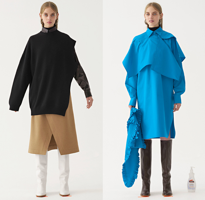 Ports 1961 2018 Pre Fall Autumn Womens Lookbook Presentation - Oversized Outerwear Trench Coat Long Overcoat Parka Blazer Double Triple Lapel Knit Blouse Sweater Shirtdress Cutout Sleeves Turtleneck Metallic Foil Leaves Foliage Metal Rings Fringes Leopard Zebra Stripes Stripes Checkerboard Picnic Check Buttoned Panel Ruffles Pleats Angular Handkerchief Hem Maxi Dress Elongated Hem Cropped Pants Boots Tote Handbag