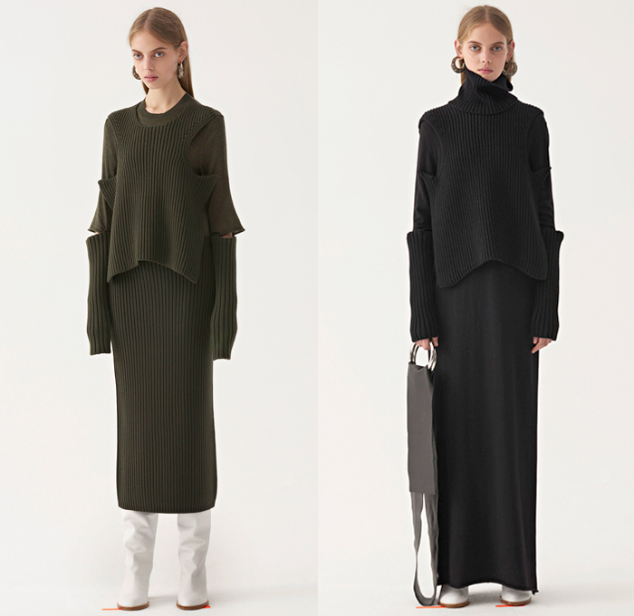 Ports 1961 2018 Pre Fall Autumn Womens Lookbook Presentation - Oversized Outerwear Trench Coat Long Overcoat Parka Blazer Double Triple Lapel Knit Blouse Sweater Shirtdress Cutout Sleeves Turtleneck Metallic Foil Leaves Foliage Metal Rings Fringes Leopard Zebra Stripes Stripes Checkerboard Picnic Check Buttoned Panel Ruffles Pleats Angular Handkerchief Hem Maxi Dress Elongated Hem Cropped Pants Boots Tote Handbag