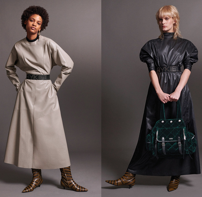 Sonia Rykiel 2018 Pre Fall Autumn Womens Lookbook Presentation - Knit Sweater Threads Trees Turtleneck Tiger Blouse Pantsuit Shirtdress Parka Anorak Cargo Pockets Robe Capelet Hanging Sleeve Rainwear Trench Coat Blazerdress Stripes Lips Kiss Velvet Quilted Puffer Fringes Threads Leopard Dots Plush Fur Tweed Frayed Corduroy Dress Shorts Miniskirt Jogger Sweatpants Kitten Heels Platform Shoes Heels Boots Crossbody Handbag Tote Micro Mini Circular Bag