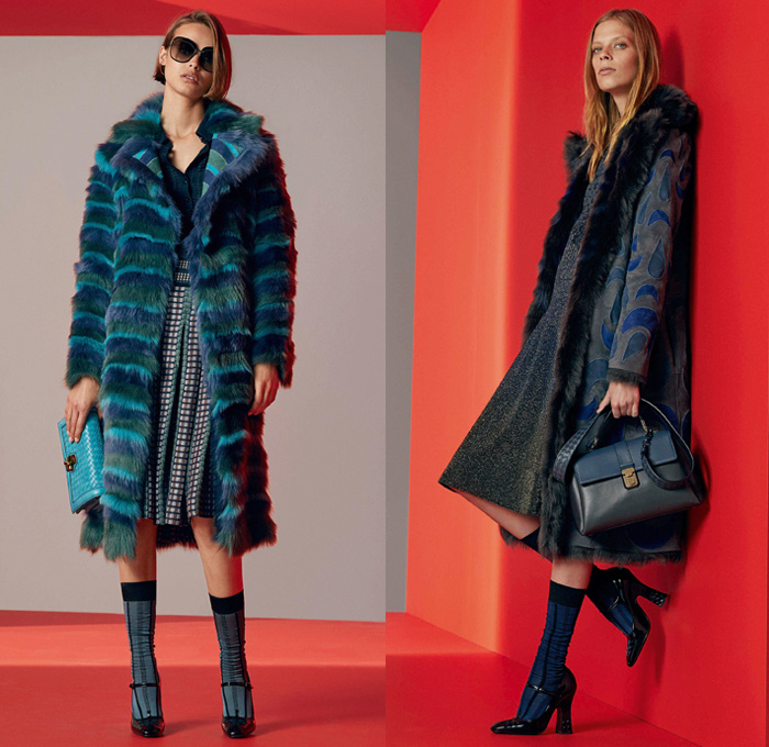 Bottega Veneta 2018 Resort Cruise Pre-Spring Womens Lookbook Presentation - Outerwear Overcoat Coatdress Shaggy Plush Fur Stripes Blazer Jacket Anorak Windbreaker Turtleneck Knit Sweater Jumper Sleeveless Dress Embroidery Decorated Bedazzled Metallic Studs Accordion Pleats Windowpane Check Cargo Pockets Leather Silk Satin Butterflies Flowers Floral Leaves Foliage Botanical Print Skirt Frock Handbag Purse Clutch Weave Sunglasses Suede Drawstring Necklace Boots Socks Pumps High Heels