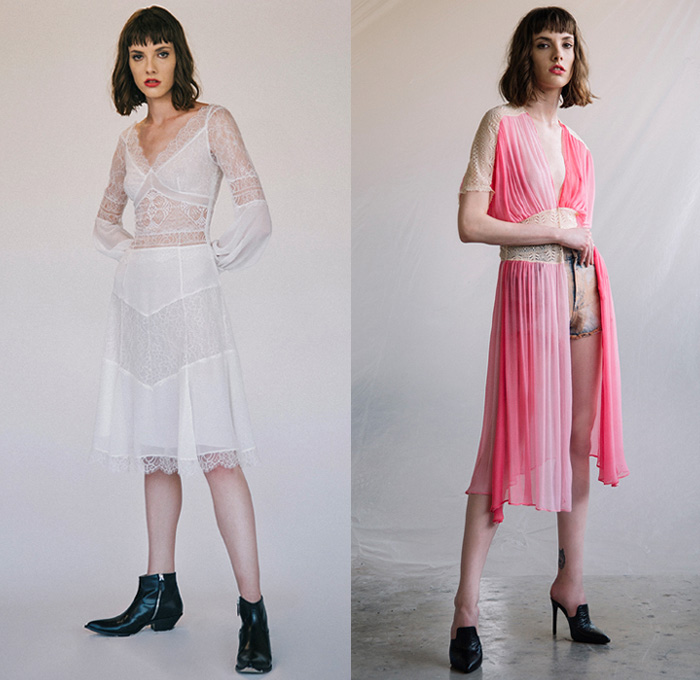 .Amen. 2018 Spring Summer Womens Lookbook Presentation - Frayed Raw Hem Denim Jeans Wide Leg Trousers Palazzo Pants Shorts Cutoffs Hooded Sweatshirt Sweater Jumper One Shoulder Shirtdress Sweaterdress Tankdress Varsity Bomberdress Shirt Lace Embroidery Needlework Pleats Tie-Dye Decorated Appliqués Bedazzled Sequins US American Sheer Chiffon Organza Tulle Bell Sleeves Lace Up Miniskirt Skirt Frock Flowers Floral Botanical Pattern Motif Stars Perforated Holes Ruffles Noodle Spaghetti Strap Dress Stiletto Heels Chelsea Boots Mules Cowgirl Western