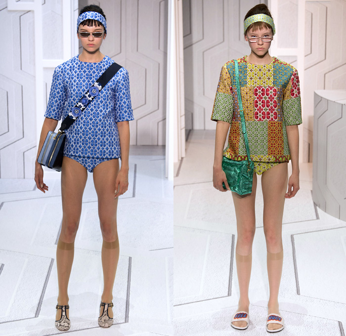 Anya Hindmarch 2018 Spring Summer Womens Runway Catwalk Looks - London Fashion Week Collections United Kingdom - Coat Rainwear Plastic Wide Lapel Sweatshirt Shirtdress Blouse Cutout Shoulders Bell Sleeves Halterneck Collar Hearts Diamonds Rings Embroidery Bedazzled Brocade Jacquard Nerd Geek Grandma Chic Patchwork Flowers Floral Grid Check Maxi Dress Hotpants Hosiery Headband Colored Sunglasses Pillow Puffer Handbag Barrel Canteen Bag Smiley Face Furry Slippers Tote School Shoes Animals