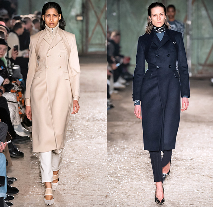 GmbH 2019-2020 Fall Autumn Winter Womens Runway Show Looks - Mode à Paris Fashion Week Mode Masculine France - Rare Earth Botanical Vines Leaves Foliage Print Turtleneck Sweater Denim Jeans Paint Smudges Cargo Pockets Quilted Puffer Trench Coat Parka Holster Shoulder Blazer Bomber Jacket Motorcycle Biker Panels Double Zipper Corduroy Pants Maxi Dress Silk Satin Blouse Skirt Tin Can Box Pointed Shoes