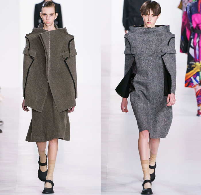 Maison Martin Margiela 2019-2020 Fall Autumn Winter Womens Runway Catwalk Looks John Galliano - Mode à Paris Fashion Week France - Co-Ed Swan Lake Glam Slam Minimalism Flamingo Nylon Sequence Felt Mackintosh Trench Coat Knit Deconstructed Hybrid Inside Out Stitches Wide Neck Wool Puffer Quilted Down Bubble Grey Bedazzled Sequins Plume Embroidery Couch Sheer Chiffon Twill High Shoulders Suit Trenchskirt Wide Leg Pants Zipper Handbag Boots Mary Jane Shoes