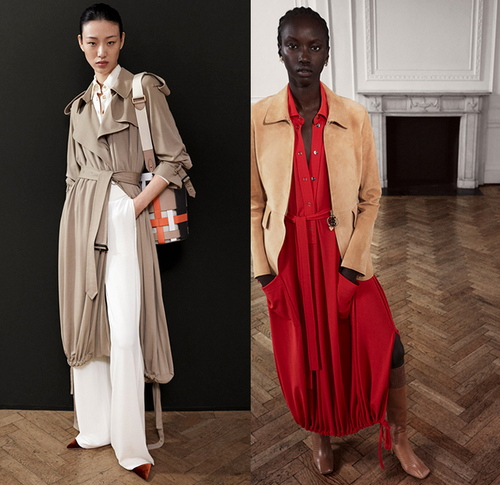 Burberry London 2019 Pre Fall Autumn Womens Lookbook Presentation Riccardo Tisci - Horses Drawings Straps Belts Vintage Family Portrait Print Shawl Logo Mania Pantsuit Quilted Puffer Vest Trench Coat Strapless Leg O'Mutton Sleeves Plush Fur Hooks Bedazzled Studs Tuxedo Stripe Leopard Grunge Drawstring Suede Check Accordion Pleats Tiered Fringes Tassels Lace Cutwork Embroidery Tie Up Knot Wide Leg Pants Miniskirt Handbag Briefcase Fanny Pack Waist Pouch Bum Bag