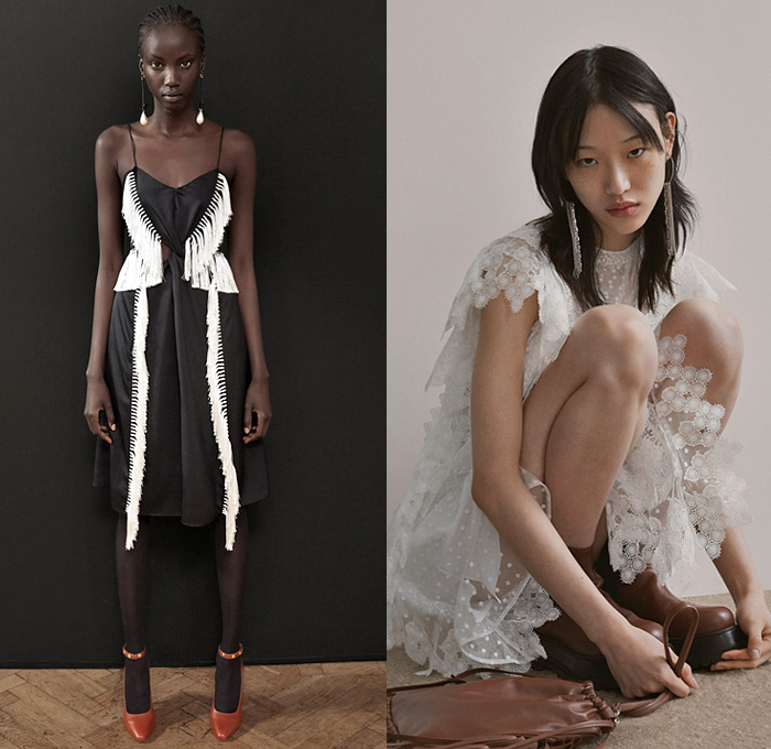 Burberry London 2019 Pre Fall Autumn Womens Lookbook Presentation Riccardo Tisci - Horses Drawings Straps Belts Vintage Family Portrait Print Shawl Logo Mania Pantsuit Quilted Puffer Vest Trench Coat Strapless Leg O'Mutton Sleeves Plush Fur Hooks Bedazzled Studs Tuxedo Stripe Leopard Grunge Drawstring Suede Check Accordion Pleats Tiered Fringes Tassels Lace Cutwork Embroidery Tie Up Knot Wide Leg Pants Miniskirt Handbag Briefcase Fanny Pack Waist Pouch Bum Bag