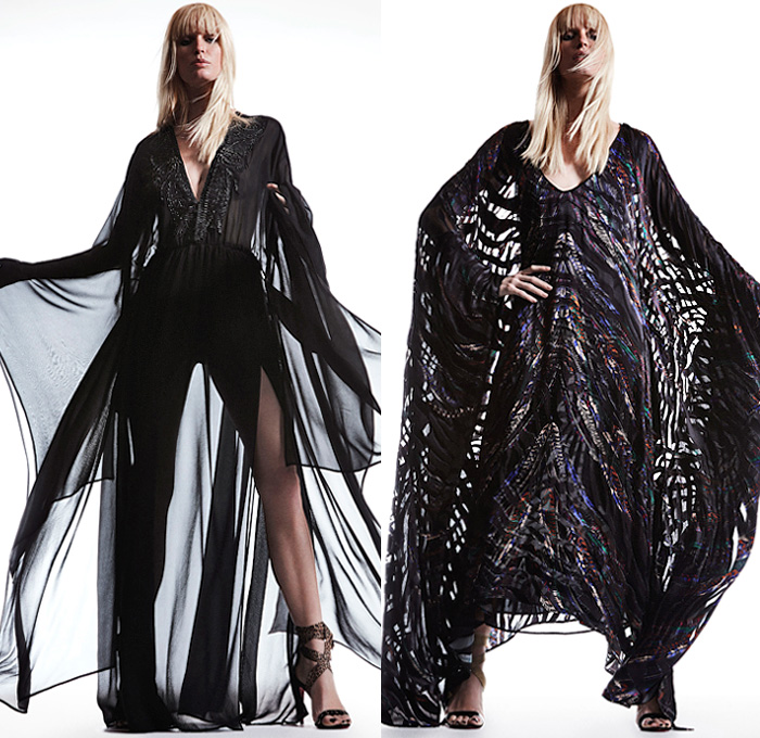 Peter Dundas 2019 Pre-Fall Autumn Womens Lookbook Presentation - 1970s Seventies Disco Bedazzled Adorned Sequins Lace Needlework Embroidery Crop Top Midriff Ruffles One Shoulder Sheer Chiffon Tulle Motorcycle Biker Jacket Fringes Lace Up Bow Knot Leather Onesie Jumpsuit Coveralls High Butterfly Shoulders Jacquard Handkerchief Mullet Dovetail High-Low Hem Decorative Art Heart Strapless Fluid Maxi Dress Goddess Gown Halterneck High Slit Wide Belt Shorts Strapped Heels