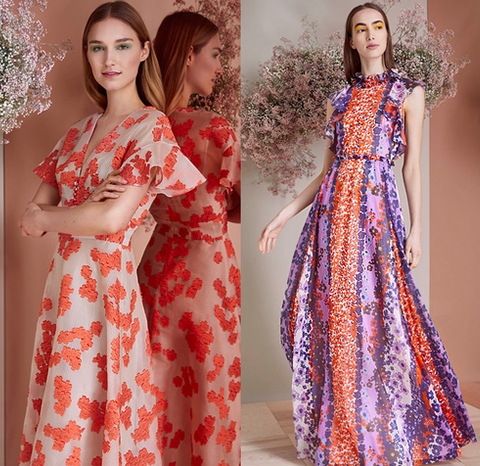 Lela Rose 2019 Pre-Fall Autumn Womens Lookbook Presentation - Cocktail Hour Dress Long Sleeve Blouse Flowers Floral Pellegrina Capelet Geometric Accordion Pleats Sheer Chiffon Lace Embroidery Cutwork Peplum Blazer Silk Satin Noodle Grosgrain Ribbon Strap Halterneck Ruffles Shirtdress Cap Sleeve Plaid Check Wide Leg Pants Lela Rose 2019 Pre-Fall Autumn Womens Lookbook Presentation - Cocktail Hour Dress Long Sleeve Blouse Flowers Floral Pellegrina Capelet Geometric Accordion Pleats Sheer Chiffon Lace Embroidery Cutwork Peplum Blazer Silk Satin Noodle Grosgrain Ribbon Strap Halterneck Ruffles Shirtdress Cap Sleeve Plaid Check Wide Leg Pants