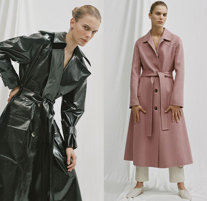 Nanushka 2019 Pre-Fall Autumn Womens Lookbook Presentation Sandra Sandor - Denim Jeans Jacket Mockneck Flowers Floral Tie Up Knot Wrap Silk Satin Loungewear Wide Leg Pants Fringes Snakeskin Zebra Leopard Print Tearaway Buttons Skirt One Shoulder Trench Coat Plaid Check Quilted Puffer Parka Cycling Bike Compression Shorts Tights Robe Rope Waist Shirtdress Onesie Dress Knit Sweater Wrapped Flats Kitten Heels Sandals Fanny Pack Waist Pouch Bum Bag Handbag