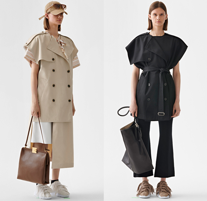 Ports 1961 2019 Resort Cruise Pre-Spring Womens Lookbook Presentation - Contrast Stitching Fringes Threads Cargo Pockets Tied Up Ribbon Grommets Stripes Shoelaces Strings Sheer Chiffon Plaid Check Houndstooth Patchwork Lace Pantsuit Long Sleeve Blouse Tailored Shirt Cross Wrap Tabard Vest Shirtdress One Shoulder Asymmetrical Onesie Jumpsuit Coveralls Playsuit Knit Sweater Trench Buttons Cardigan Dress Skirt Crossbody Handbag Tote Baseball Cap Sunglasses Sandals Trainers Running Shoes Clogs