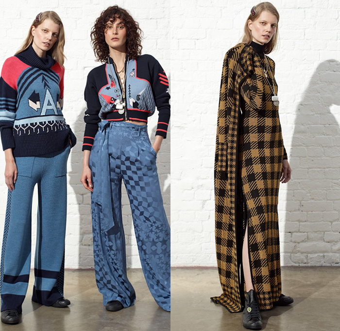 Temperley London 2019 Resort Cruise Pre-Spring Womens Lookbook Presentation - Motor Sports Racing Check Plaid Stars Geometric Rhombus Squares Arrows Hands Sporty Athleisure Trackwear Silk Satin Ruffles Brooch Metallic Embroidery Bedazzled Sequins Sheer Chiffon Tulle Polka Dots Flowers Floral Robe Motorcycle Biker Jacket Knit Sweaterdress Turtleneck Crop Top Blouse Halterneck Pussycat Bow Sleepwear Lounge One Shoulder Wrap Maxi Dress Asymmetrical Skirt Wide Leg Gown Eveningwear Hi-Tops Sandals