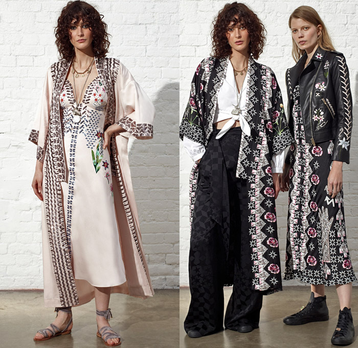 Temperley London 2019 Resort Cruise Pre-Spring Womens Lookbook Presentation - Motor Sports Racing Check Plaid Stars Geometric Rhombus Squares Arrows Hands Sporty Athleisure Trackwear Silk Satin Ruffles Brooch Metallic Embroidery Bedazzled Sequins Sheer Chiffon Tulle Polka Dots Flowers Floral Robe Motorcycle Biker Jacket Knit Sweaterdress Turtleneck Crop Top Blouse Halterneck Pussycat Bow Sleepwear Lounge One Shoulder Wrap Maxi Dress Asymmetrical Skirt Wide Leg Gown Eveningwear Hi-Tops Sandals