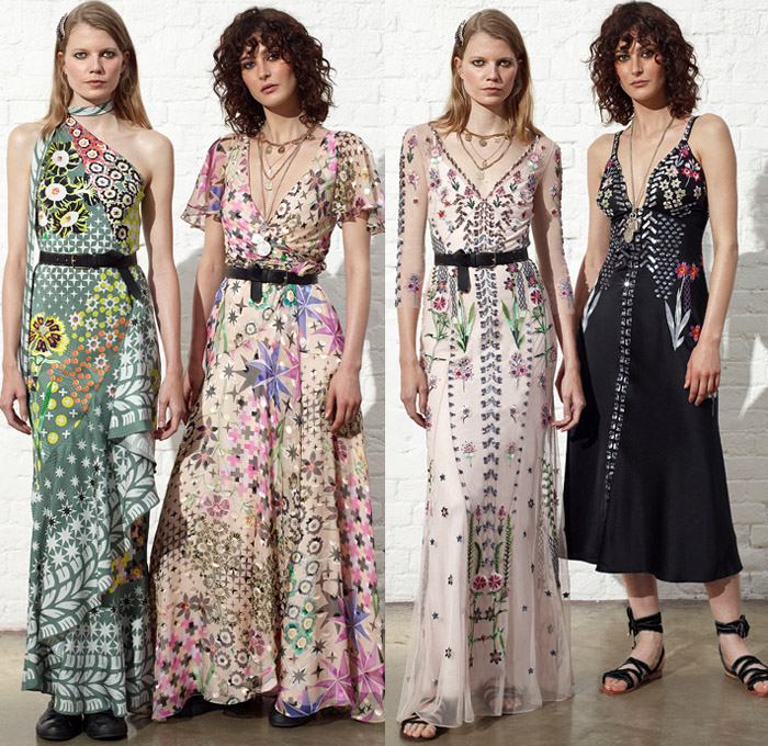 Temperley London 2019 Resort Cruise Pre-Spring Womens Lookbook Presentation - Motor Sports Racing Check Plaid Stars Geometric Rhombus Squares Arrows Hands Sporty Athleisure Trackwear Silk Satin Ruffles Brooch Metallic Embroidery Bedazzled Sequins Sheer Chiffon Tulle Polka Dots Flowers Floral Robe Motorcycle Biker Jacket Knit Sweaterdress Turtleneck Crop Top Blouse Halterneck Pussycat Bow Sleepwear Lounge One Shoulder Wrap Maxi Dress Asymmetrical Skirt Wide Leg Gown Eveningwear Hi-Tops Sandals