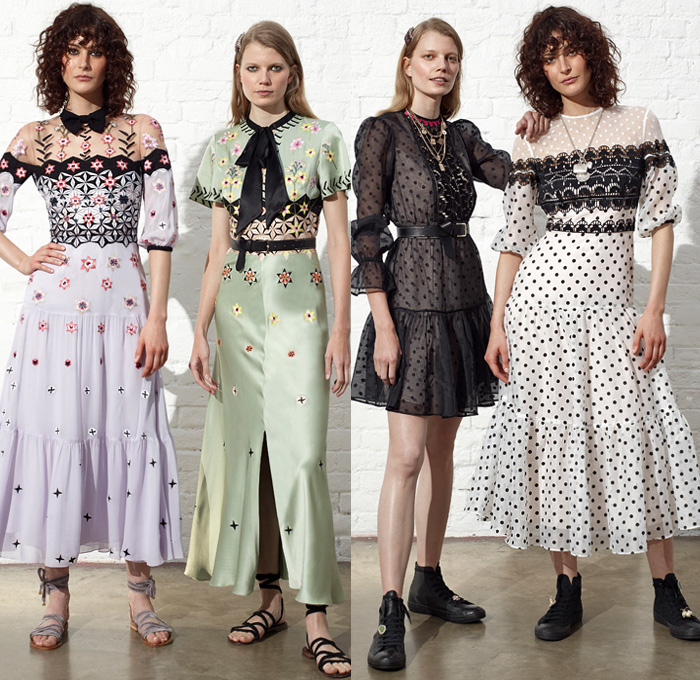 Temperley London 2019 Resort Cruise Pre-Spring Womens Lookbook Presentation - Motor Sports Racing Check Plaid Stars Geometric Rhombus Squares Arrows Hands Sporty Athleisure Trackwear Silk Satin Ruffles Brooch Metallic Embroidery Bedazzled Sequins Sheer Chiffon Tulle Polka Dots Flowers Floral Robe Motorcycle Biker Jacket Knit Sweaterdress Turtleneck Crop Top Blouse Halterneck Pussycat Bow Sleepwear Lounge One Shoulder Wrap Maxi Dress Asymmetrical Skirt Wide Leg Gown Eveningwear Hi-Tops Sandals