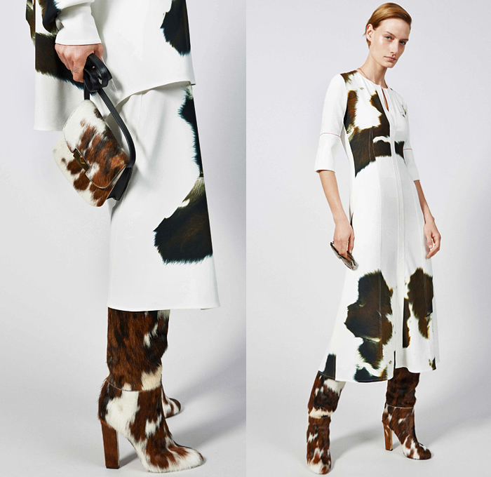 Victoria Beckham 2019 Resort Cruise Pre-Spring Womens Lookbook Presentation - Military Army Print Camouflage Japanese Raw Dry Selvedge Denim Jeans Cargo Pockets Trench Coat Cowhide Leopard Satin Silk Stripes Blazerdress Turtleneck Knit Sweater Long Sleeve Blouse Pantsuit Backless Dress Skirt Wide Leg Trousers Palazzo Pants Handbag Tote Bag Clutch Purse Boots Tie Up Whistle