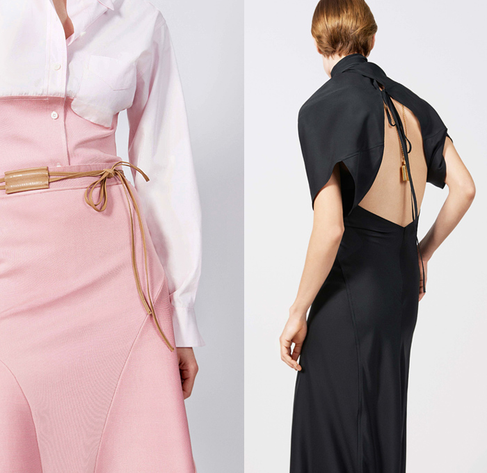 Victoria Beckham 2019 Resort Cruise Pre-Spring Womens Lookbook Presentation - Military Army Print Camouflage Japanese Raw Dry Selvedge Denim Jeans Cargo Pockets Trench Coat Cowhide Leopard Satin Silk Stripes Blazerdress Turtleneck Knit Sweater Long Sleeve Blouse Pantsuit Backless Dress Skirt Wide Leg Trousers Palazzo Pants Handbag Tote Bag Clutch Purse Boots Tie Up Whistle