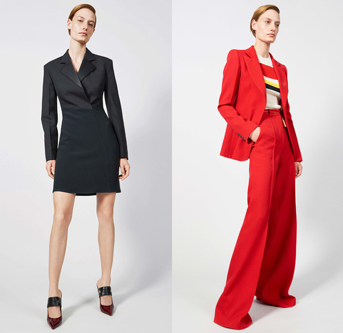 Victoria Beckham 2019 Resort Cruise Pre-Spring Womens Lookbook Presentation - Military Army Print Camouflage Japanese Raw Dry Selvedge Denim Jeans Cargo Pockets Trench Coat Cowhide Leopard Satin Silk Stripes Blazerdress Turtleneck Knit Sweater Long Sleeve Blouse Pantsuit Backless Dress Skirt Wide Leg Trousers Palazzo Pants Handbag Tote Bag Clutch Purse Boots Tie Up Whistle