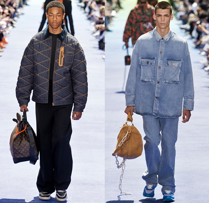 Louis Vuitton 2019 Spring Summer Mens Collection  Denim Jeans Fashion Week  Runway Catwalks, Fashion Shows, Season Collections Lookbooks > Fashion  Forward Curation < Trendcast Trendsetting Forecast Styles Spring Summer  Fall Autumn Winter Designer Brands