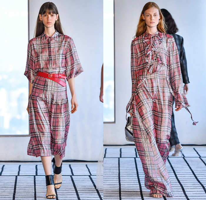 Reinaldo Lourenço 2019 Summer Verão Womens Runway Catwalk Looks São Paulo Fashion Week Brasil - Motorcycle Biker Leather Jacket Pantsuit Capelet Blouse Shirt Lace Jagged Edges Petal Hem Stripes Chevron Zigzag Plaid Tartan Check Windowpane Grid Asymmetrical Coated Shiny Waxed Sheer Chiffon Tulle Ruffles Film Roll Graphic Print Onesie Jumpsuit Coveralls Hotpants Cheerleader Shorts Wide Leg Zippers Maxi Dress Goddess Gown Eveningwear Caftan Open Toe Boots Make-up Kit Doctor's Handbag