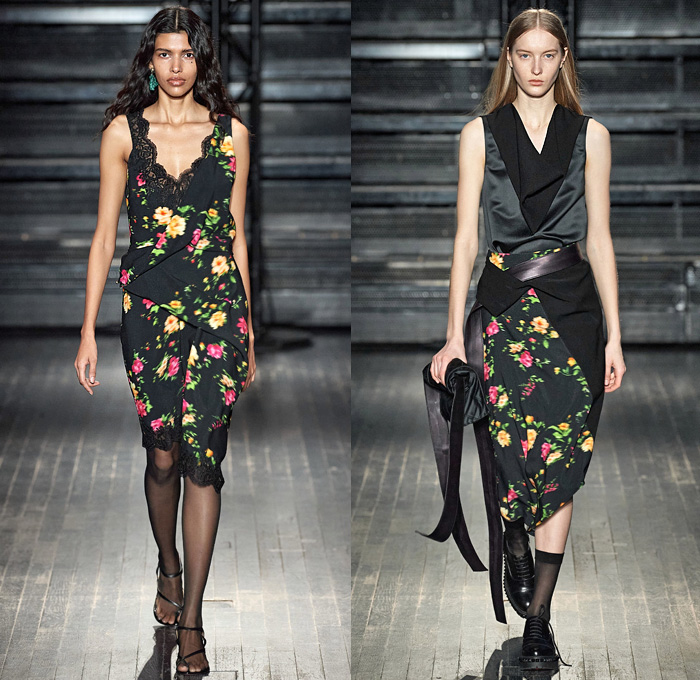 ATLEIN by Antonin Tron 2020-2021 Fall Autumn Winter Womens Runway Catwalk Looks - Mode à Paris Fashion Week France - Anti-Facial Recognition Algorithm Make-Up 1990s Nineties Silk Satin Lingerie Intimates Lace Needlework Embroidery Blurred Flowers Floral Snakeskin Bra Draped Asymmetrical One Shoulder Slip Dress Tuxedo Stripe Pants Quilted Puffer Coat Jacket Hanging Sleeve Patchwork Crop Top Midriff Handbag Purse Stockings Socks Oxfords Boots