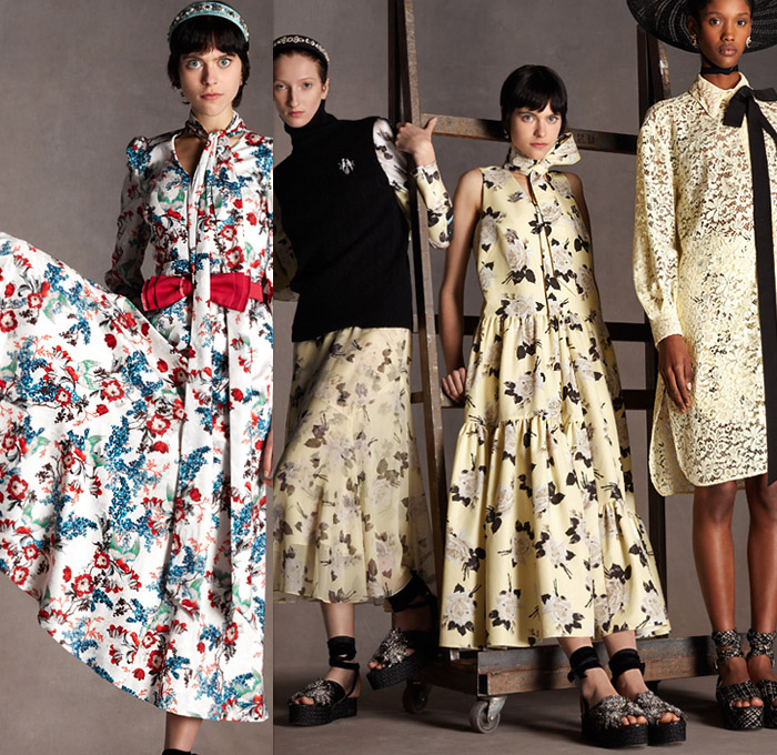 Erdem Moralıoğlu 2020 Pre-Fall Autumn Winter Womens Lookbook Presentation - Nancy Cunard Inspiration Scarf Flowers Floral Botanical Print Sleeveless Dress Knit Turtleneck Vest Shirtdress Lace Embroidery Cutwork Maxi Dress Blouse Geometric Circles Bedazzled Sequins Gems Crystals Jewels Headband 1920s Twenties Cloche Hat Sheer Tulle Bow Opera Gloves Silk Satin Gown Wide Sleeves Pantsuit Blazer Poufy High Strong Shoulders Jacquard Brocade Peplum Wedge Sandals