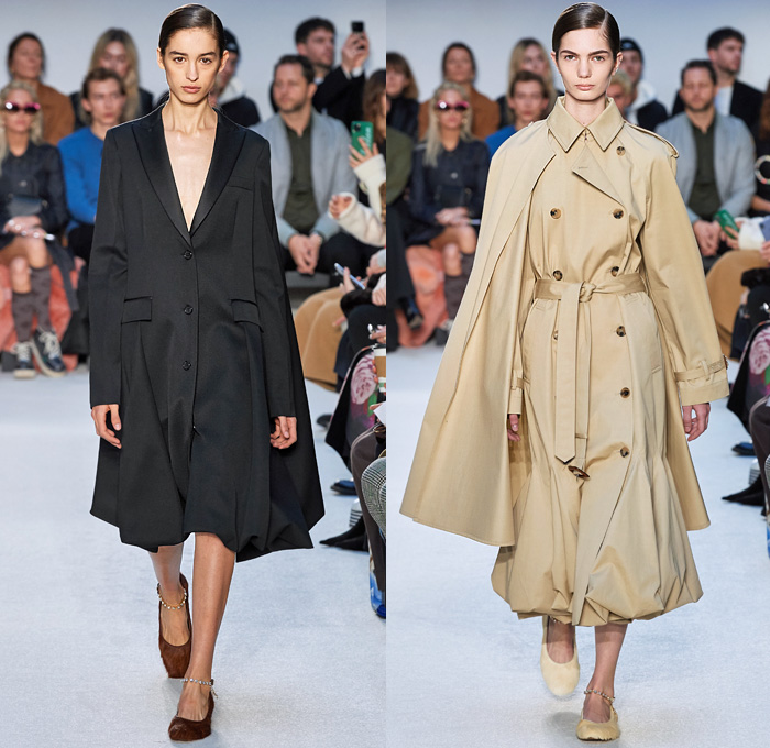 JW Anderson 2020-2021 Fall Autumn Winter Womens Runway Catwalk Looks - London Fashion Week Collections UK - Puff Ball Skirt Maxi Dress Gown Scales Fringes Tiered Silk Satin Turtleneck Bedazzled Embroidery Beads Crystals Wrap Draped Cape Poncho Cloak Gold Metallic Stripes Waves Asymmetrical Ruffles Pussycat Bow Sheer Chiffon Knit Cinch Drawstring Leg O'Mutton Bell Sleeves Tie Up Waist Trench Coat Pantsuit Coatdress Oversized Wide Lapel Boots Fur Flats Claw Handbag