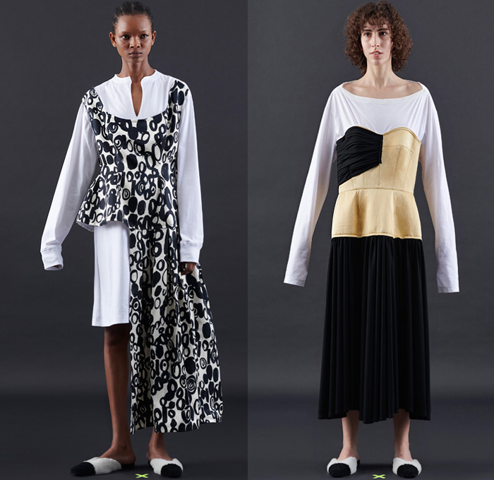 Marni 2020 Pre-Fall Autumn Womens Lookbook Presentation - Francesco Risso - Beat Generation 1950s Fifties Nordic Knit Shawl Wrap Cardigan Hybrid Deconstructed Trench Coat Peacoat Ponchojacket Check Plaid Motorcycle Biker Jacket Turtleneck Crinkled Wrinkles Patchwork Fur Fleece Bedazzled Embroidery Swirls Hand-Painted Flowers Floral Roses Circles Accordion Pleats Jacketdress Shirtdress Cutout Asymmetrical Hem Maxi Dress Silk Satin Tied Knot Metallic Gold Silver Boots Handbag Trainers