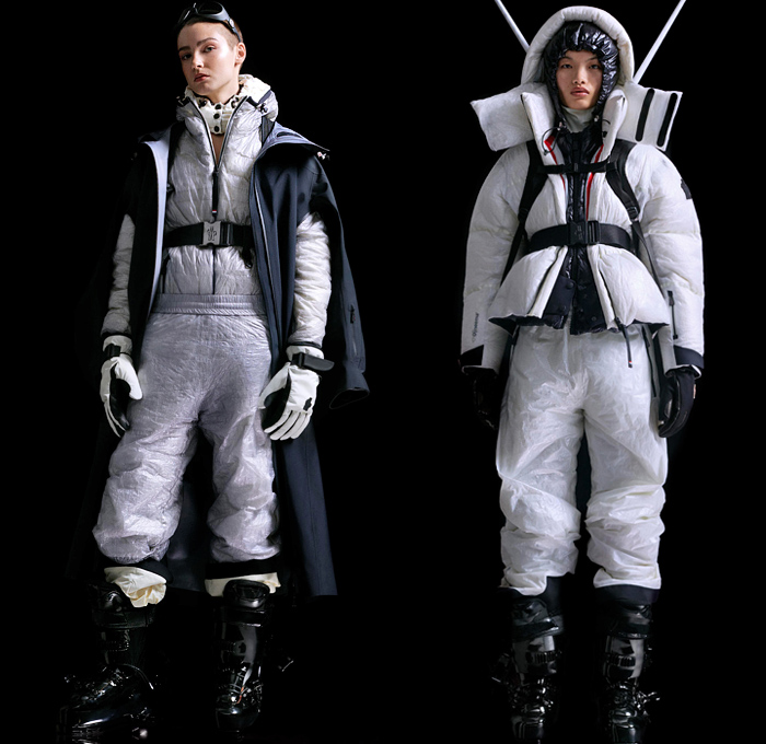 Moncler 3 Grenoble 2020-2021 Fall Autumn Winter Womens Lookbook Presentation - Milano Moda Donna Collezione Milan Fashion Week Italy - High Performance Colorful Geometric Graffiti Spray Paint Hearts Love Logo-Mania Pineapple Dyneema Snow Glow Photo-Luminescent Ski Snowboard Arctic Sport Quilted Puffer Fur Hoodie Parka Coat Jacket Onesie Bodysuit Coveralls Salopette Knit Mohair Sweater Plaid Check Fanny Pack Belt Bag Nylon Harness See Through Vest Boots Gloves Goggles Helmet