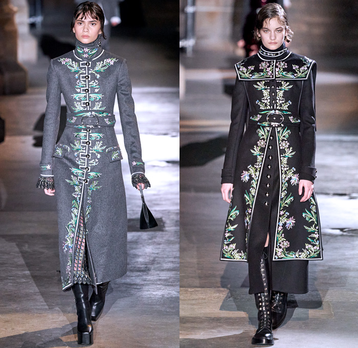 Paco Rabanne 2020-2021 Fall Autumn Winter Womens Runway Catwalk Looks - Paris Fashion Week Femme PFW - Joan of Arc Medieval Armor Scales Pailletes Assemblage Metal Hardware Chainmail Mesh Coif Gold Tassels Fringes Bedazzled Crystals Gems Sheer Tulle Hoodie Habit Guipure Lace Embroidery Jacquard Brocade Decorative Art Cape Pellegrina Dress Gown Skirt Military Coat Poncho Knit Turtleneck Cardigan Wool Fur Leather Flowers Floral Scarf Ruffles Velvet Platform Snakeskin Boots Gloves Purse