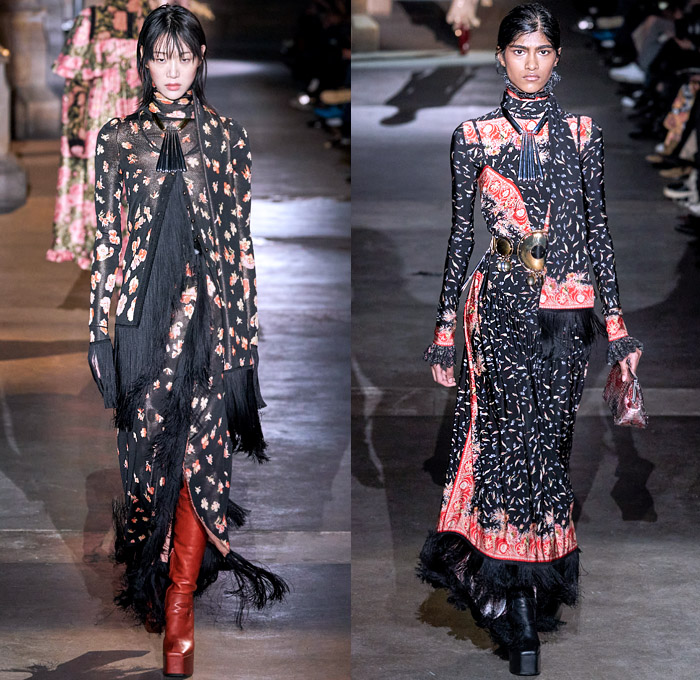 Paco Rabanne 2020-2021 Fall Autumn Winter Womens Runway Catwalk Looks - Paris Fashion Week Femme PFW - Joan of Arc Medieval Armor Scales Pailletes Assemblage Metal Hardware Chainmail Mesh Coif Gold Tassels Fringes Bedazzled Crystals Gems Sheer Tulle Hoodie Habit Guipure Lace Embroidery Jacquard Brocade Decorative Art Cape Pellegrina Dress Gown Skirt Military Coat Poncho Knit Turtleneck Cardigan Wool Fur Leather Flowers Floral Scarf Ruffles Velvet Platform Snakeskin Boots Gloves Purse