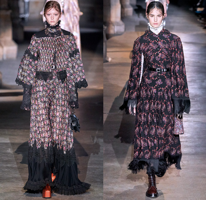 Paco Rabanne 2020-2021 Fall Autumn Winter Womens Runway Catwalk Looks - Paris Fashion Week Femme PFW - Joan of Arc Medieval Armor Scales Pailletes Assemblage Metal Hardware Chainmail Mesh Coif Gold Tassels Fringes Bedazzled Crystals Gems Sheer Tulle Hoodie Habit Guipure Lace Embroidery Jacquard Brocade Decorative Art Cape Pellegrina Dress Gown Skirt Military Coat Poncho Knit Turtleneck Cardigan Wool Fur Leather Flowers Floral Scarf Ruffles Velvet Platform Snakeskin Boots Gloves Purse