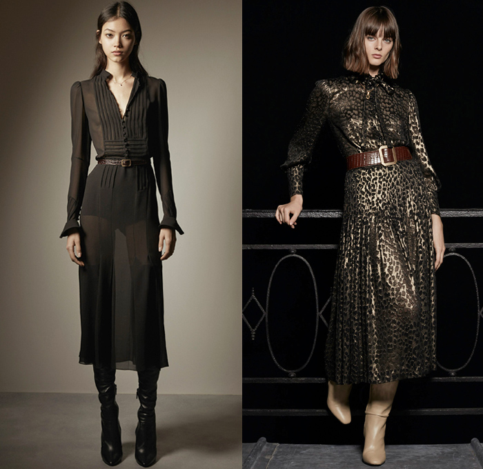 Saint Laurent 2020 Pre-Fall Autumn Womens Lookbook Presentation - Anthony Vaccarello - 1970s Seventies Patchwork Denim Jeans Leopard Ocelot Tiger Snakeskin Coat Cape Vest Turtleneck Knit Crochet Sweater Fringes Prairie Lavallière Neck Blouse Velvet Lambskin Skirt Head Scarf Shorts Lamé Cutwork Lace Silk Embroidery Bedazzled Sequins Beads Medallion Belt Sheer Tulle Chiffon Jacquard Brocade Strapless One Shoulder Dress Bows Check Pinstripe Tights Blazer Pantsuit Thigh High Boots