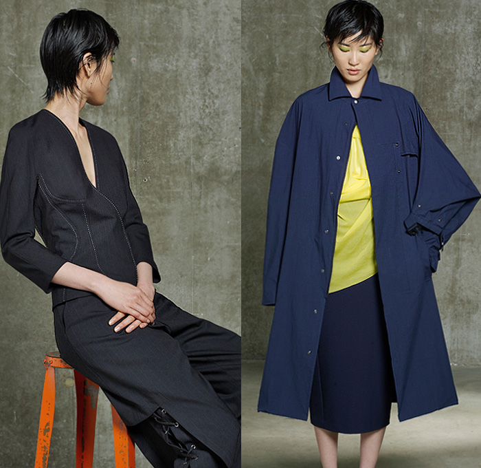 Hussein Chalayan 2020 Resort Cruise Pre-Spring Womens Lookbook Presentation - Deconstructed Drape Gather Twist Curl Knot Tied Laces Folds Cinch Drawstring Strings Strap Silk Satin Blouse Stripes Onesie Shirtdress Mesh Blazerdress Contrast Stitching Coat Hay Print Extra Sleeve Obi Sash Wrap Band Halterneck Dress Jumpsuit Coveralls Wide Leg Skirt Double Hem Shorts Fringes