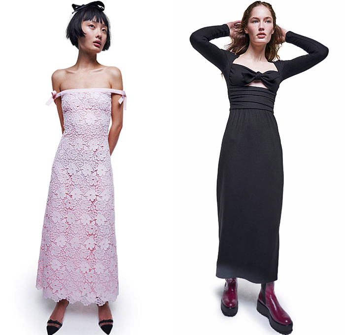 Giambattista Valli 2021 Pre-Fall Autumn Womens Lookbook Presentation - Police Hat Peaked Cap Racing Check Denim Jeans Jacket Shirtdress Camouflage Knit Turtleneck Sweater Cardigan Puffer Coat Ribbon Flowers Floral Trees Prairie Damsel Dress Tweed Blazer Vest Sheer Tulle Chiffon Paisley Blouse Ruffles Lace Embroidery Strapless Pockets Coatdress Sailor Skirt Miniskirt Cutoffs Shorts Camisole Nightgown Polka Dots Goddess Gown Tied Knot Twist Fishnet Stockings Tote Handbag Boots Loafers