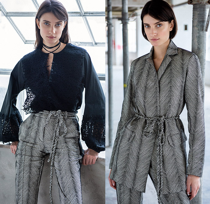 Silvia Tcherassi 2021-2022 Fall Autumn Winter Womens Lookbook Presentation - New York Fashion Week NYFW - 1960s Sixties Wallpaper Pattern Geometric Noodle Strap Poufy Shoulders Puff Sleeves Velvet Rope Tassels Blouse Patchwork Stripes Silk Satin Flowers Floral Lace Embroidery Flare Knit Turtleneck Sweater Dots Bedazzled Sequins Loungewear Sleepwear Draped Sleeves Check One Shoulder Bow Shirtdress Coat Robe Kimono Quilted Puffer Maxi Dress Fringes Zigzag Pantsuit Cinch Shorts Slippers