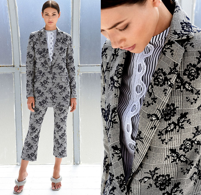 Silvia Tcherassi 2021 Pre-Fall Autumn Womens Lookbook Presentation - Once Upon A Time Embellished Mesh Lace Eyelets Geometric Print Tied Know Noodle Strap Sleeveless Strapless Damsel Prarie Dress Dots Silk Draped Tiered Accordion Pleats Flowers Floral Ruffles Peplum Pantsuit Blazer Check Embroidery Blouse Stripes Knit Patchwork Cardigan Sweater Scribble Script Coat Midi Skirt 