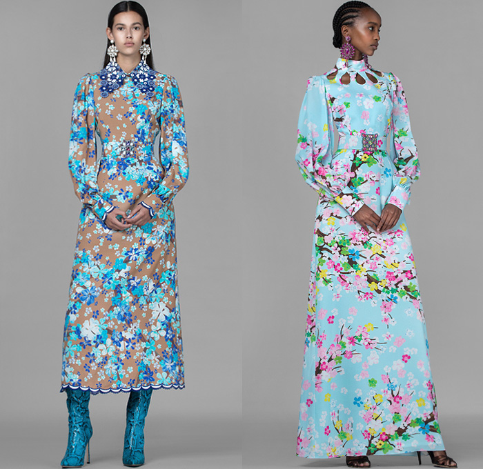 Andrew Gn 2021 Spring Summer Womens Lookbook Presentation - May There Be Light - Flowers Floral Daffodil Plants Butterflies Accordion Pleats Strapless Pads Poufy Shoulders Puff Sleeves Mockneck Blouse Cape Pellegrina Damsel Prairie Dress Puritan Collar Lace Eyelets Tweed Bedazzled Gems Jewels Crystals Beads Embroidery Gown Cutout Denim Jeans Jacket Blazer Coat Broche Sheer Tulle Knit Fringes Wide Leg Palazzo Pants Cutoffs Shorts Scarf Snakeskin Leather Boots Handbag