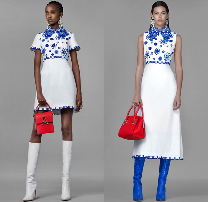 Andrew Gn 2021 Spring Summer Womens Lookbook Presentation - May There Be Light - Flowers Floral Daffodil Plants Butterflies Accordion Pleats Strapless Pads Poufy Shoulders Puff Sleeves Mockneck Blouse Cape Pellegrina Damsel Prairie Dress Puritan Collar Lace Eyelets Tweed Bedazzled Gems Jewels Crystals Beads Embroidery Gown Cutout Denim Jeans Jacket Blazer Coat Broche Sheer Tulle Knit Fringes Wide Leg Palazzo Pants Cutoffs Shorts Scarf Snakeskin Leather Boots Handbag