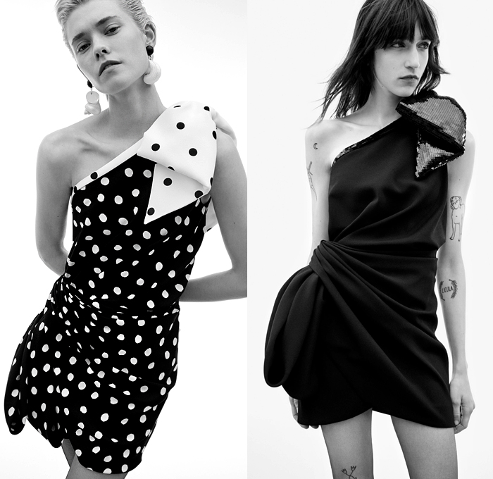 Saint Laurent 2021 Resort Cruise Pre-Spring Womens Lookbook Presentation - Anthony Vaccarello - Armor Collar Flowers Floral Bedazzled Sequins Paillettes Crystals Studs Lace Mesh Embroidery Turtleneck Ruffles Velvet Feathers Babydoll Strapless One Shoulder Dress Nightgown Lingerie Intimates Camisole Silk Satin Cinch Polka Dots Leopard Noodle Strap Pussycat Bow Blouse Knit Cardigan Fur Blazer Biker Jacket Trench Coat Tweed Pleats Cherries Mini Micro Shorts Hotpants Panties Denim Jeans Bag