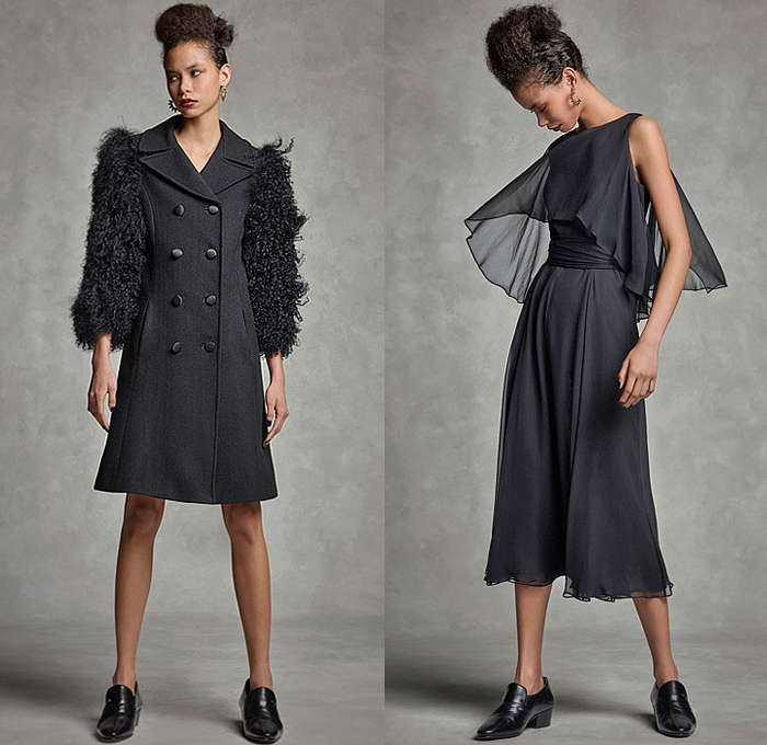 Duro Olowu 2022-2023 Fall Autumn Winter Womens Lookbook Presentation - London Fashion Week Collections UK – Outerwear Poncho Cloak Cape Coat Coatdress Stripes Leaves Foliage Fauna Fern Flowers Floral Colorblock Velvet Fur Shaggy Sheer Tulle Oversleeve Silk Satin Dress Cinch Drawstring Draped Patchwork Blouse Long Sleeve Check Grid Geometric Tribal Miniskirt Cropped Pants Wide Puff Sleeves Shirtdress Scarf Cone Pot Hat