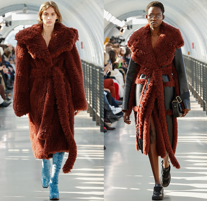 Stella McCartney 2022-2023 Fall Autumn Winter Womens Runway Looks - Paris Fashion Week Femme PFW - Frank Stella Gunmetal Fringes Colorblock Knit Vest Sweater Halterneck Noodle Strap Bralette Cutout Pleats Balloon Skirt Velvet Twist Tied Loungewear Cargo Pants Pockets Ruffles Capelet Art Abstract Dress Blazer Stripes V Series Onesie Jumpsuit Coveralls Midi Skirt Flocked Denim Jeans Pantsuit Coat Fur Shearling Oversized Frayme Bag Chain Cowboy Boots