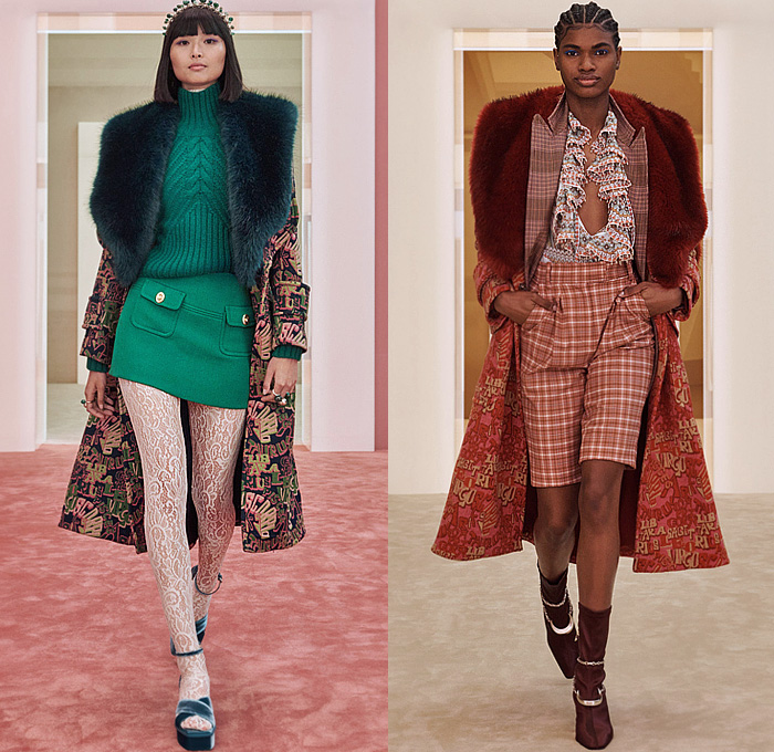 Zimmermann 2022-2023 Fall Autumn Winter Womens Runway Collection - New York Fashion Week NYFW - Stargazer Kaleidoscope Bell Sleeves Frills Tiered Ruffles Flare Shirtdress Leggings Knit Crochet Poncho Halterneck Lace Embroidery Patchwork Poufy Shoulders Puff Sleeves Leg O'Mutton Gown Flowers Floral Fringes Sheer Bomber Jacket Tassels Pompoms Capelet Polka Dots Stars Babydoll Dress Peacoat Coins Wide Leg Coat Shorts Plaid Check Denim Jeans Culottes Zodiac Signs Horoscope Bandeau Boots