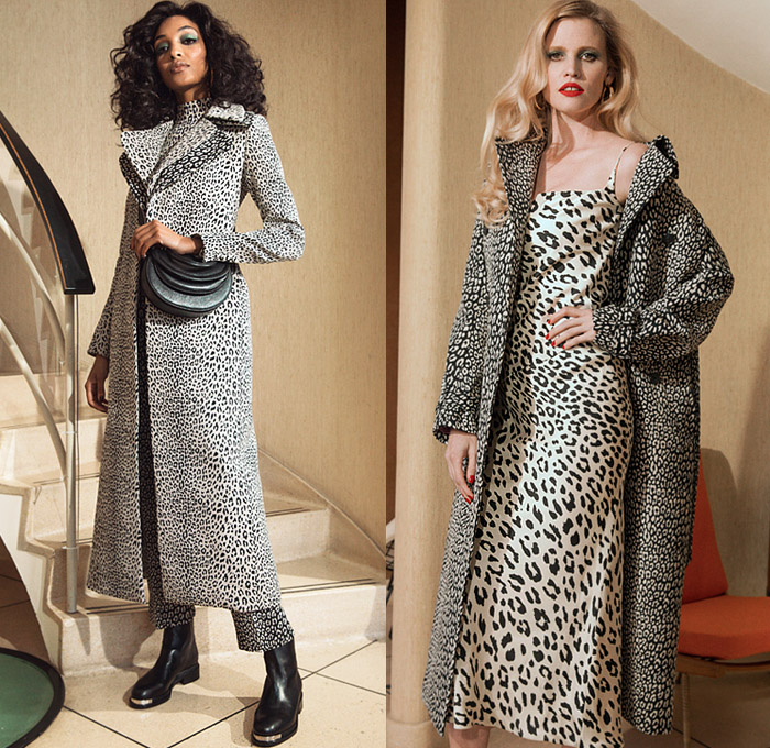 Brandon Maxwell 2022 Resort Cruise Pre-Spring Womens Lookbook Presentation - A Season for Wallflowers - Birds-of-Paradise Flowers Floral Leopard Cheetah Animal Zebra Stripes Butterflies Flamingo Leotard Onesie Turtleneck Party Cocktail Prairie Dress Gown Coat Bathrobe Plush Motorcycle Biker Jacket Noodle Spaghetti Strap Polka Dots Blazer Patchwork Blouse Cinch Poufy Shoulders Bell Sleeves Metal Fringes Skirt Shirtdress Scarf Knit Cape Pellegrina Crop Top Midriff Pants Handbag Boots