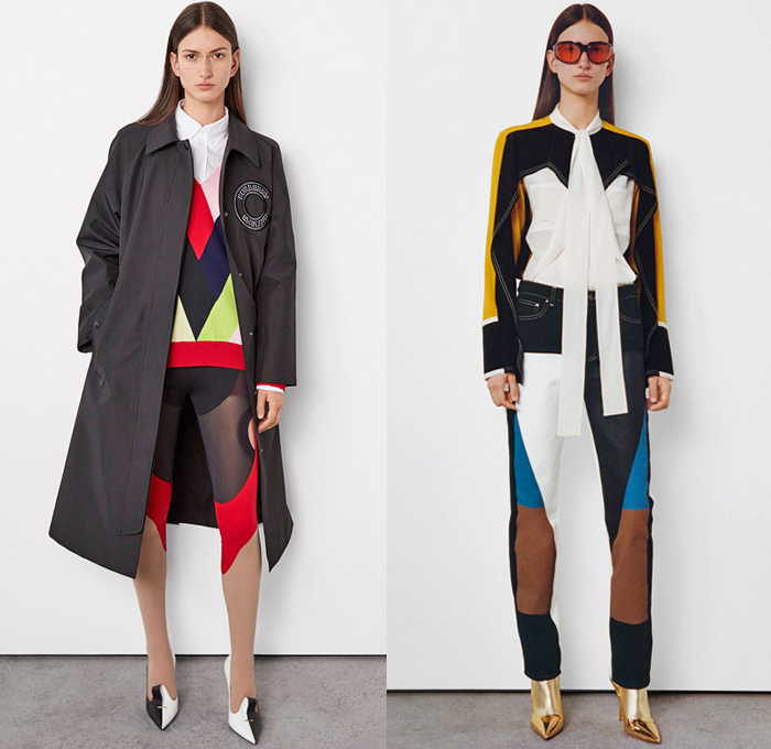 Burberry 2022 Resort Cruise Pre-Spring Womens Lookbook Presentation - Knit Sweaterdress Onesie Stripes Patchwork Panels Turtleneck Long Sleeve Blouse Accordion Pleats Skirt Trench Coat Utility Pockets Cargo Pants Slit Hem Cloak Wool Fur Logo Monogram Quilted Puffer Parka Pantsuit Blazer Crop Top Midriff Straps Bands Metal Coins Gold Silver Studs Mesh Chainlink Armor Fold Over Sleeveless Tank Top Capelet Colorblock Leggings Tights Boots Handbag Tote Sandals Loafers