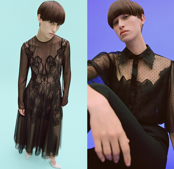 Jason Wu Collection 2022 Resort Cruise Pre-Spring Womens Lookbook Presentation - Bedazzled Jeweled Crystals Taffeta Dress Gown Broken Pleats Flowers Floral Prairie Damsel Dress Patchwork Shirtdress Blouse Wide Leg Noodle Strap Draped Strapless Open Shoulders Ruffles Tiered Bow Ribbon Triangle Cutout Bralette Silk Satin Lace Embroidery Tulle Sheer Polka Dots