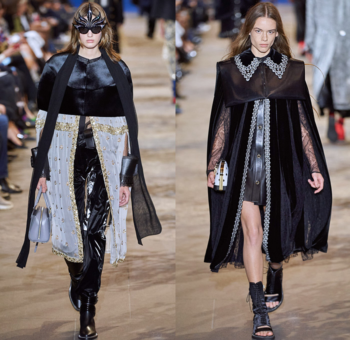 Louis Vuitton 2022 Spring Summer Womens Runway Looks Collection - Mode à Paris Fashion Week France - Mask Vampire Headwear Bedazzled Gems Crystals Sequins Studs Beads Mesh Lace Embroidery Crop Top Midriff Boxy Blazer Jacket Denim Jeans Noodle Strap Ruffles Sheer Tulle Organza Polka Dots Crinoline Skirt Victorian Quilted Puffer Coat Cape Cloak Vest Stripes Jodhpurs Equestrian Pants Cutout Puritan Collar Draped Dress Gown Culottes Open Toe Sandals Handbag Sunglasses