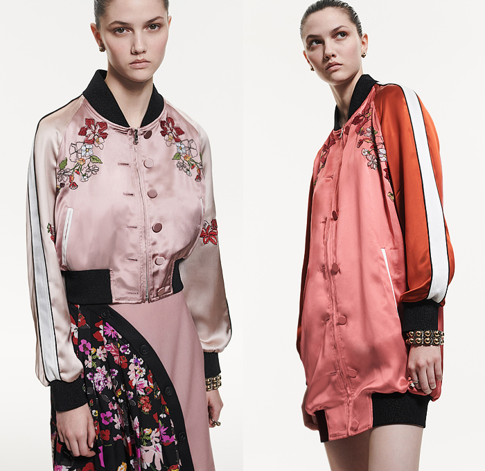 Ports 1961 2022 Resort Cruise Pre-Spring Womens Lookbook Presentation - Karl Templer – Duality Feminine Masculine Knit Crochet Weave Sweater Ribbed Buttons Panels Layers Silk Satin Bomber Jacket Flowers Floral Tuxedo Stripe Bomberdress Trench Coat Patchwork Pantsuit Handkerchief Hem Miniskirt Belt Straps Lace Embroidery Sheer Tulle Peel Away Crop Top Midriff Motorcycle Biker Long Sleeve Blouse V-Neck Cinch Accordion Pleats Cutout Shoulders Dress Slouchy Wide Leg Pants Handbag