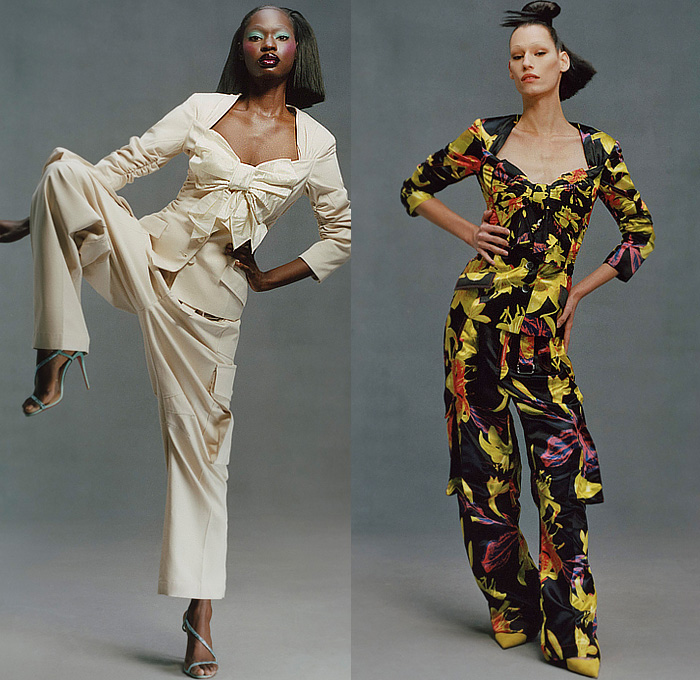 Christopher John Rogers 2023 Pre-Fall Autumn Womens Lookbook - Headdress Flowers Floral Cutout Holes Mesh Halterneck Crop Top Midriff Bodycon Camisole Onesie Shirtdress Oversized Pockets Cargo Pants Wide Leg Check Gown Clown Suit Jumpsuit Coveralls Sweaterdress Tied Polka Dots Poodle Skirt Bow Ribbon Pantsuit Geometric Hypnotic Stripes Knit Culottes Stars Moon Fez Hat Strapless Ruffles Draped Puff Ball Poufy Cardigan Patchwork Bedazzled Sequins